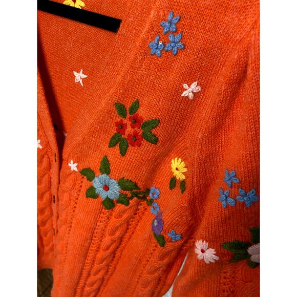 Boden Red Floral Embroidered Cardigan - Picture 6 of 7